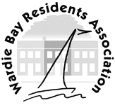 Wardie Bay Residents Association logo: a dinghy sailing in the bay